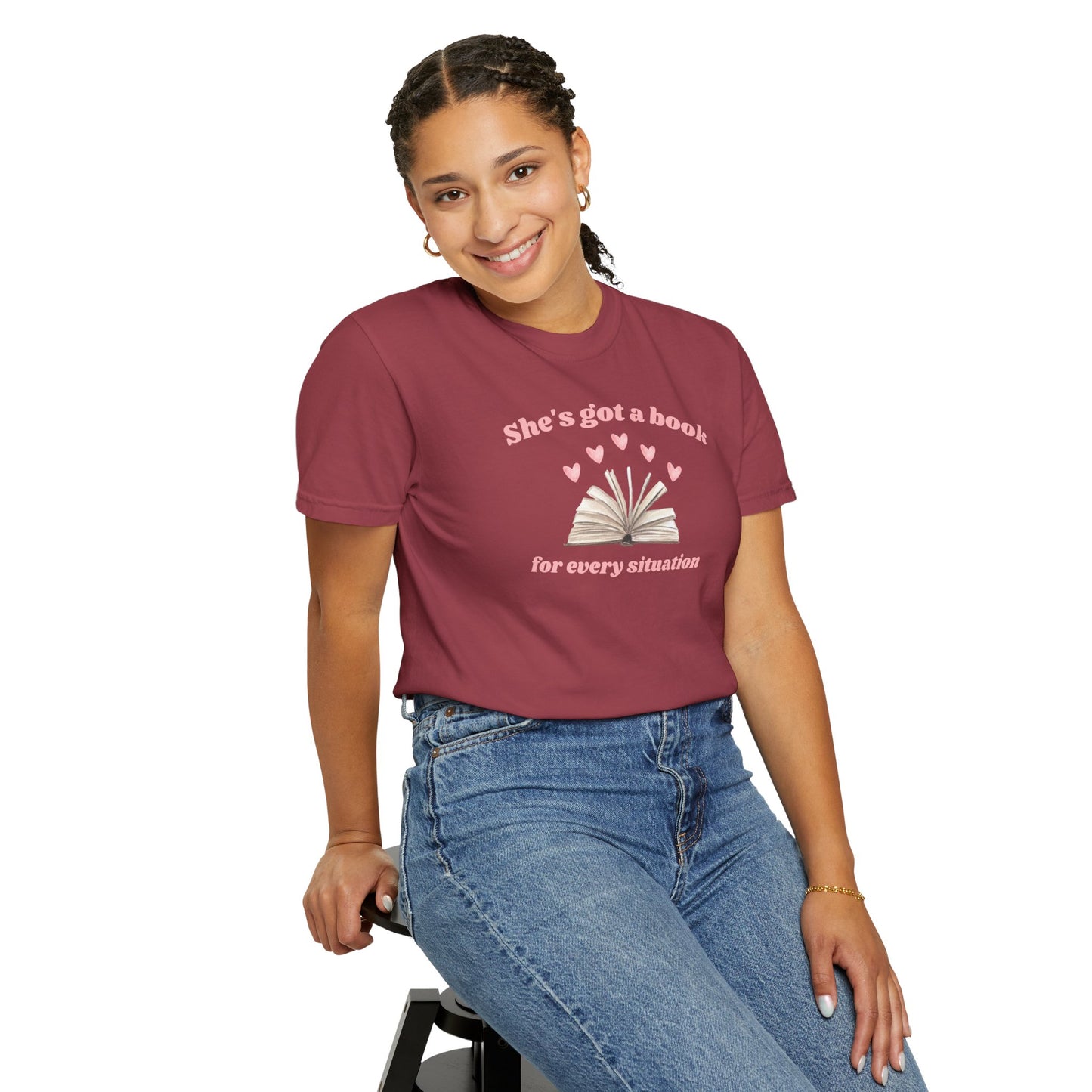 She's Got a Book for Every Situation Comfort Colors Tee