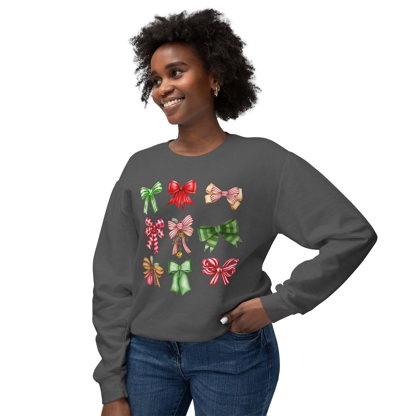 Christmas Bows Comfort Colors Sweatshirt