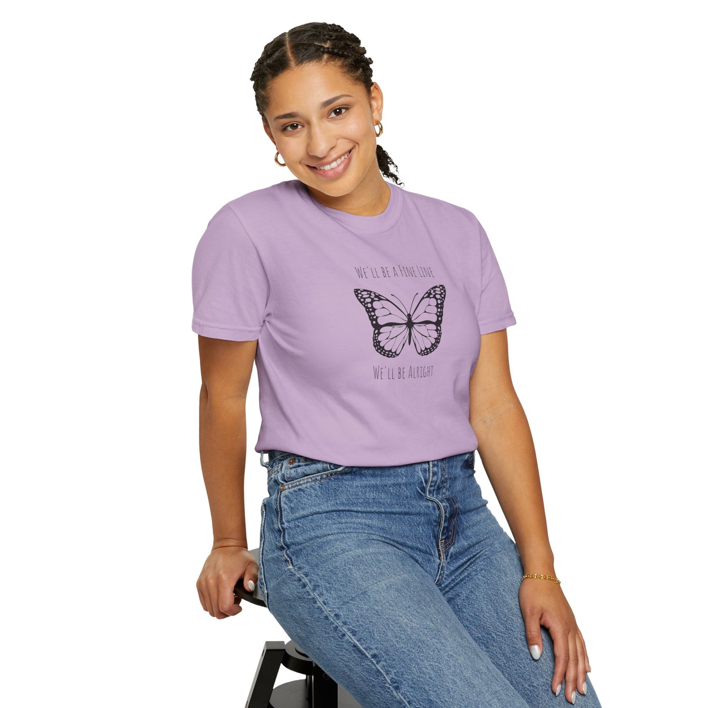 Fine Line Butterfly Comfort Colors Tee