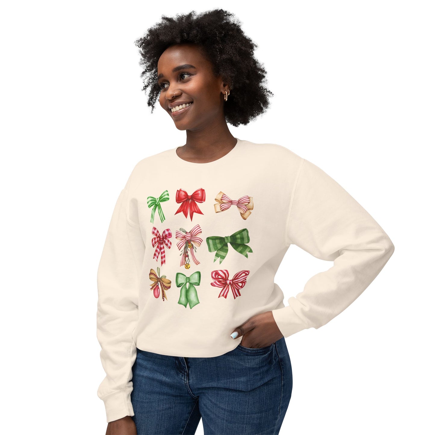 Christmas Bows Comfort Colors Sweatshirt