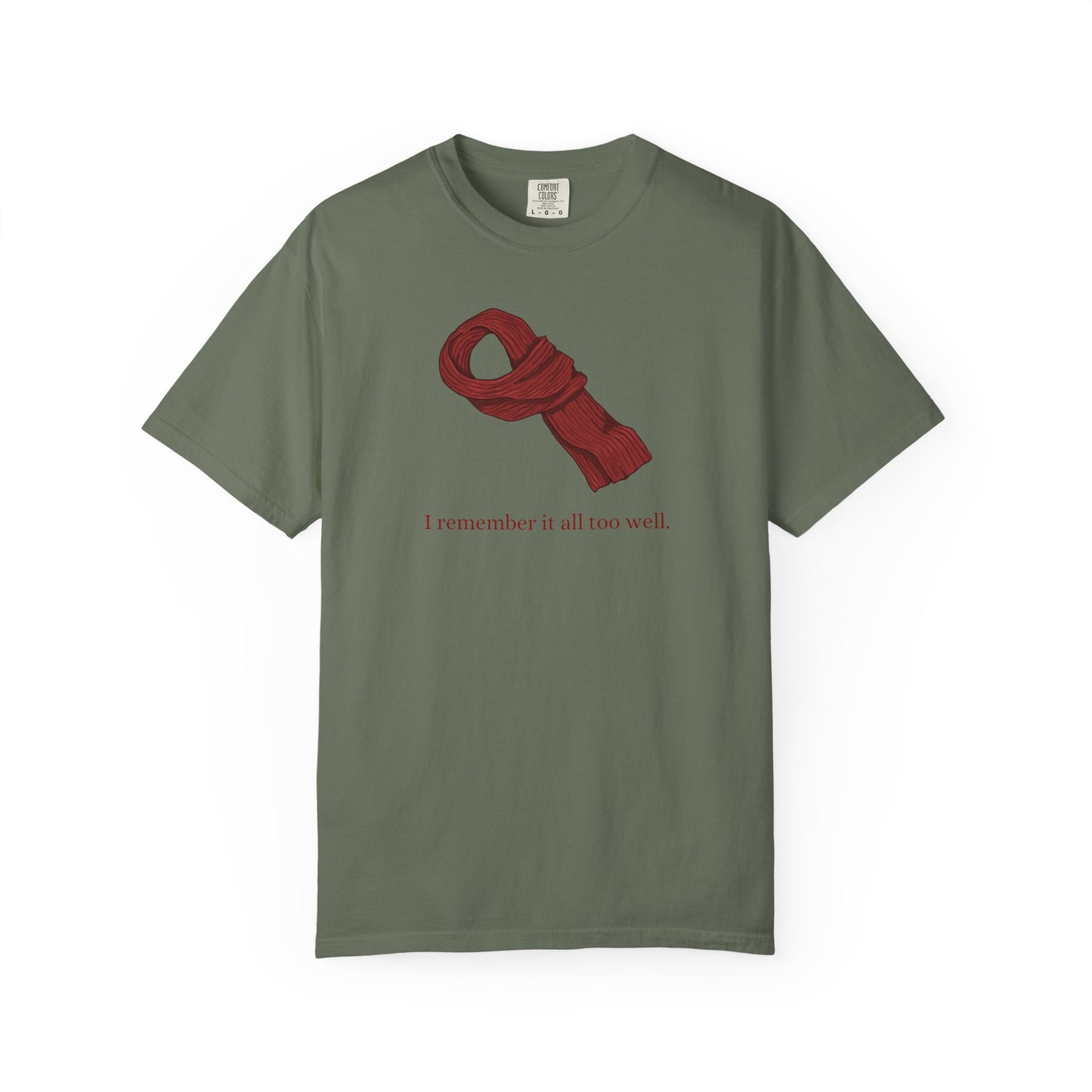 Red Scarf Comfort Colors Tee