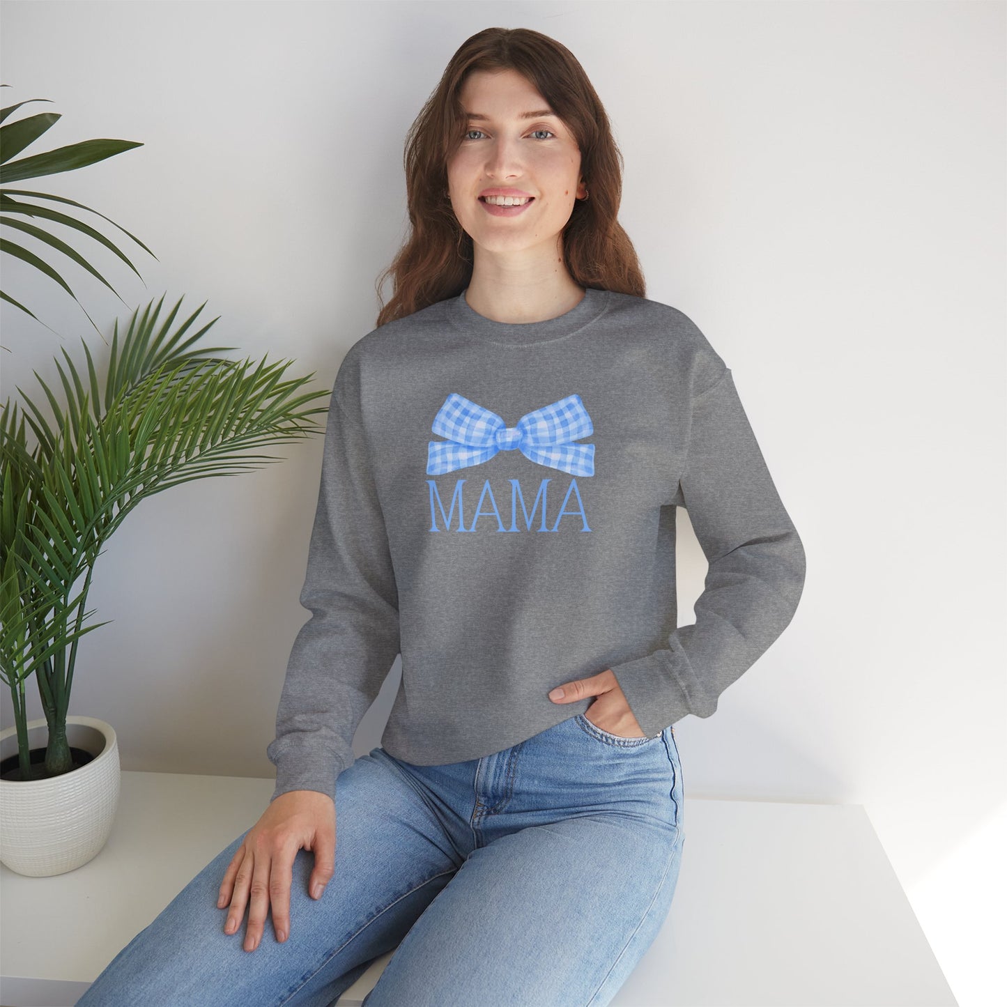 Blue Mama Bow Crewneck Sweatshirt