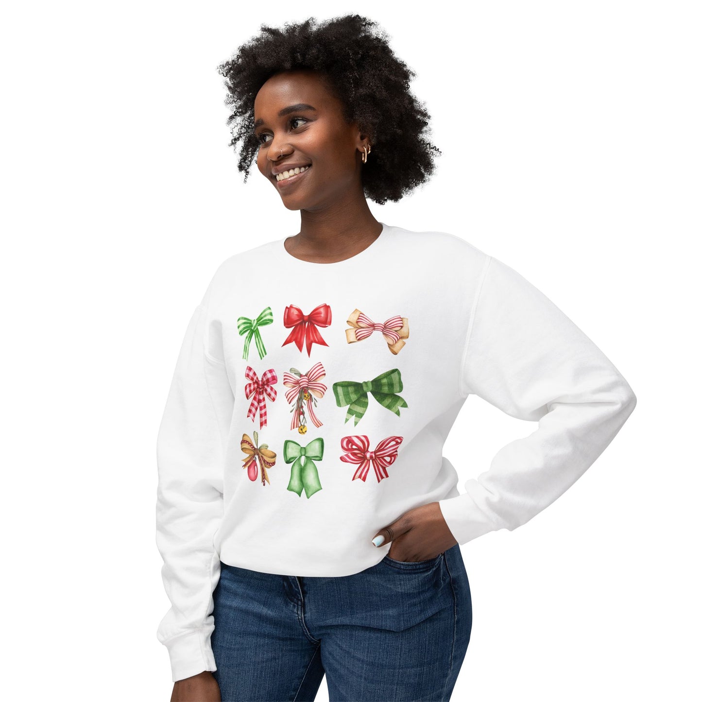 Christmas Bows Comfort Colors Sweatshirt
