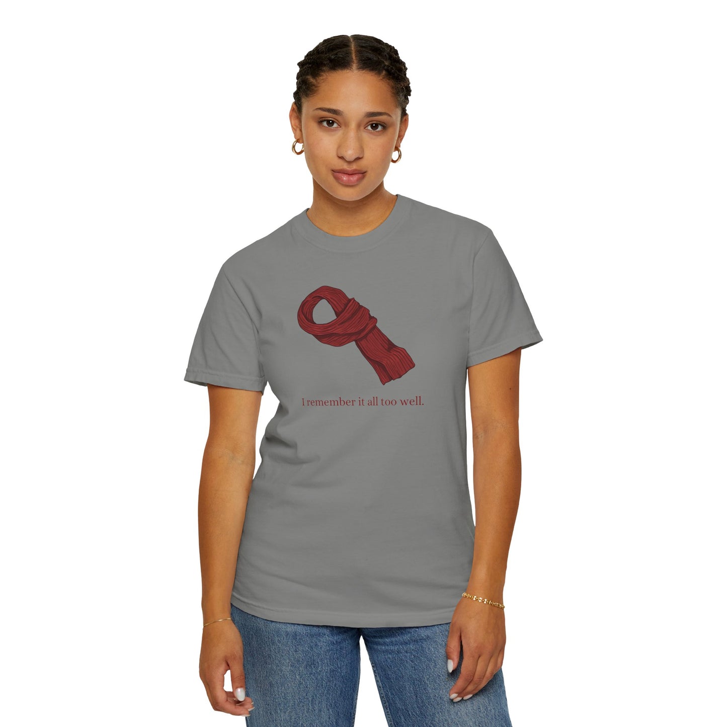 Red Scarf Comfort Colors Tee