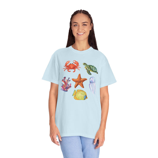 Ocean Creatures Comfort Colors Tee