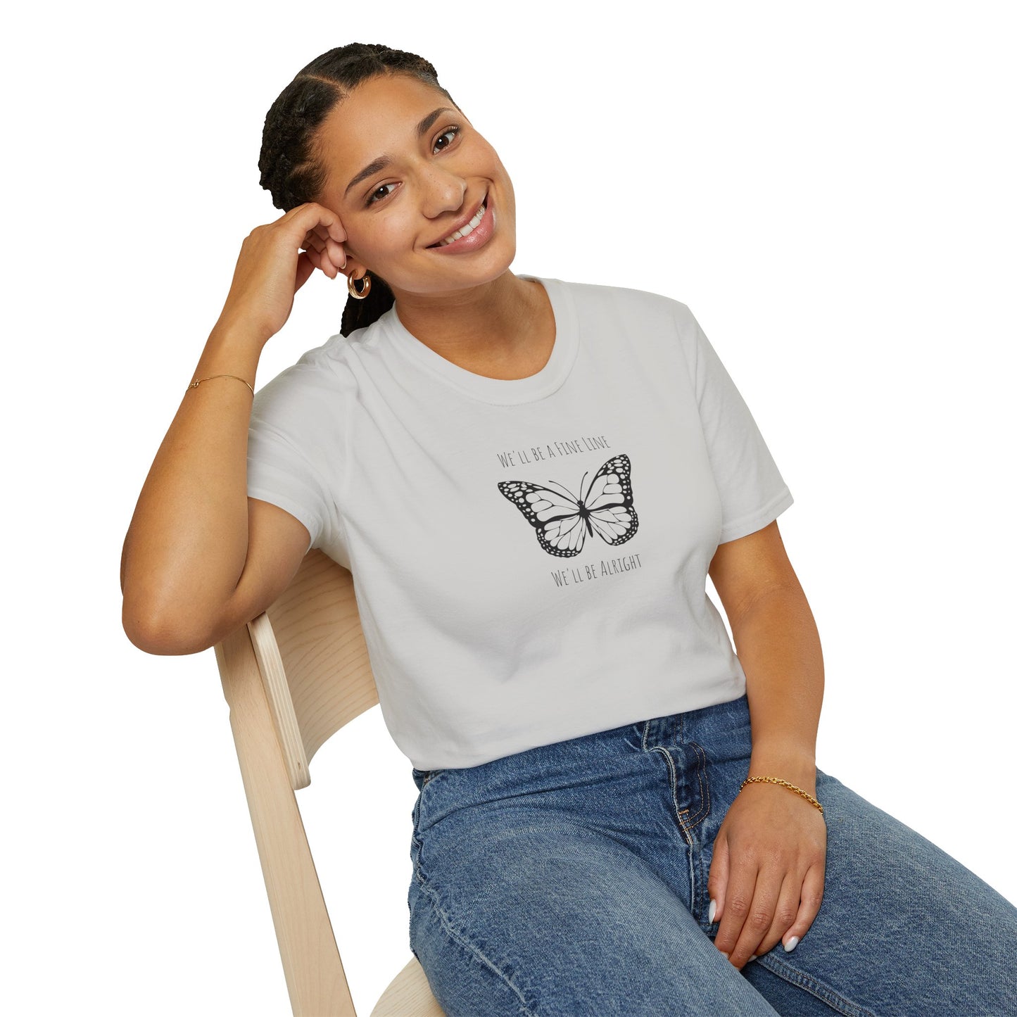 Fine Line Butterfly Soft Style Tee