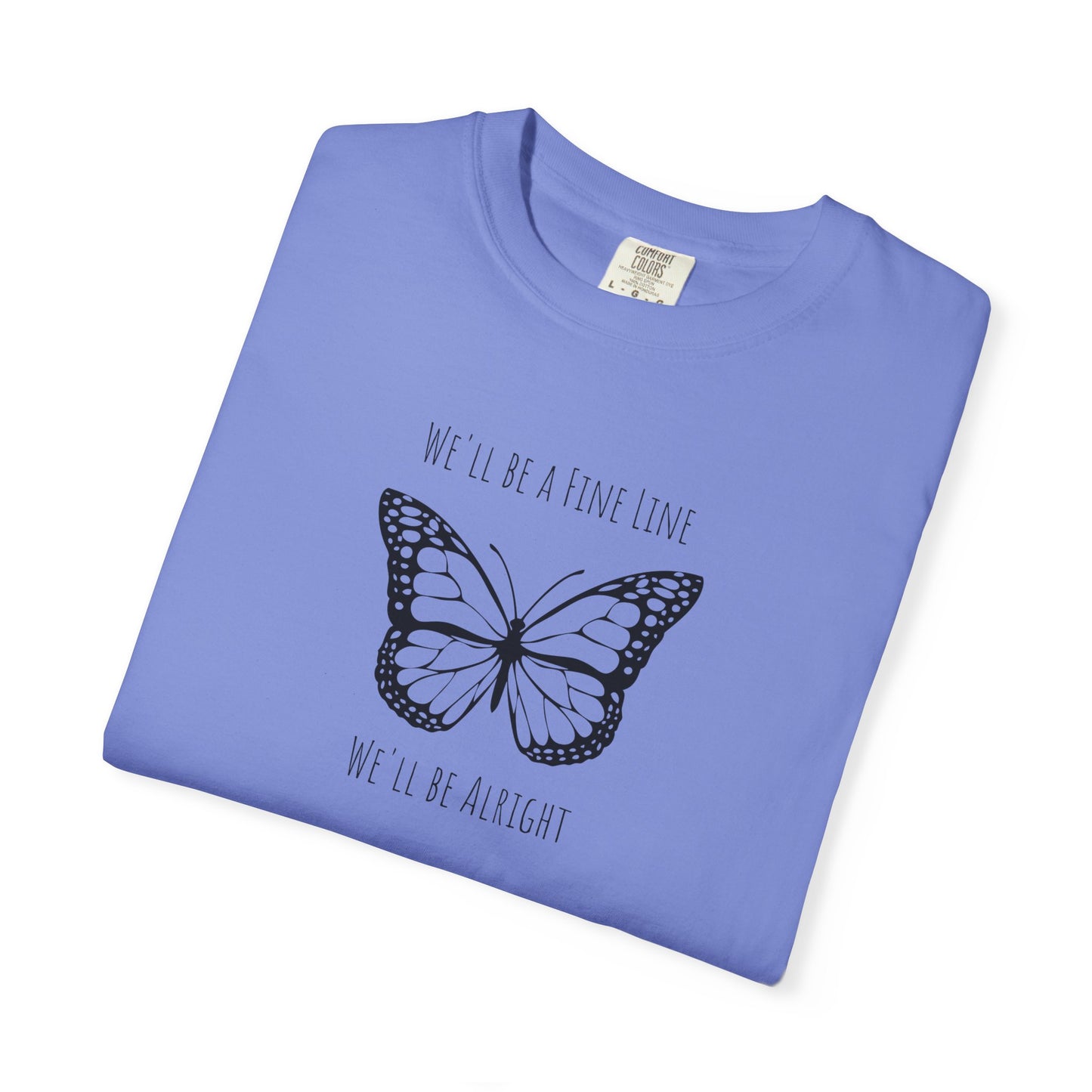 Fine Line Butterfly Comfort Colors Tee