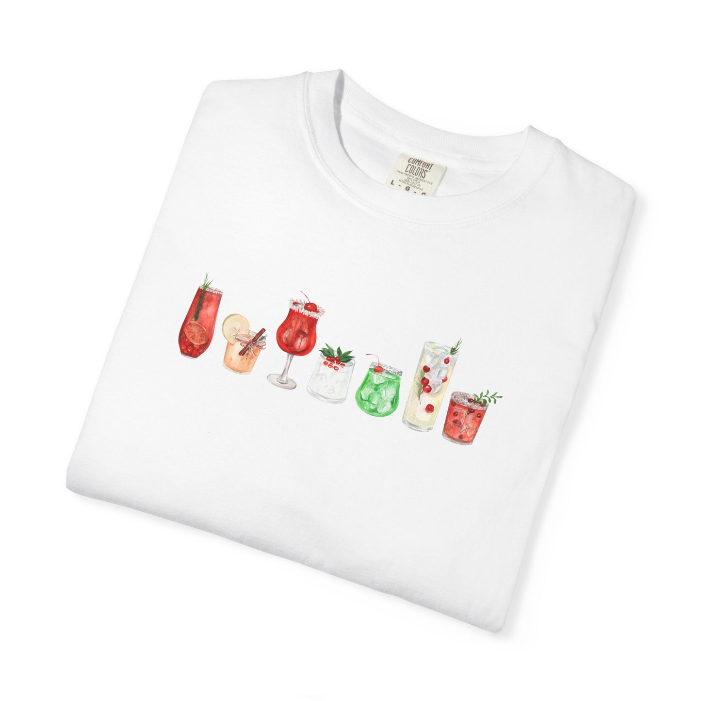 Christmas Cocktails Comfort Colors Tee