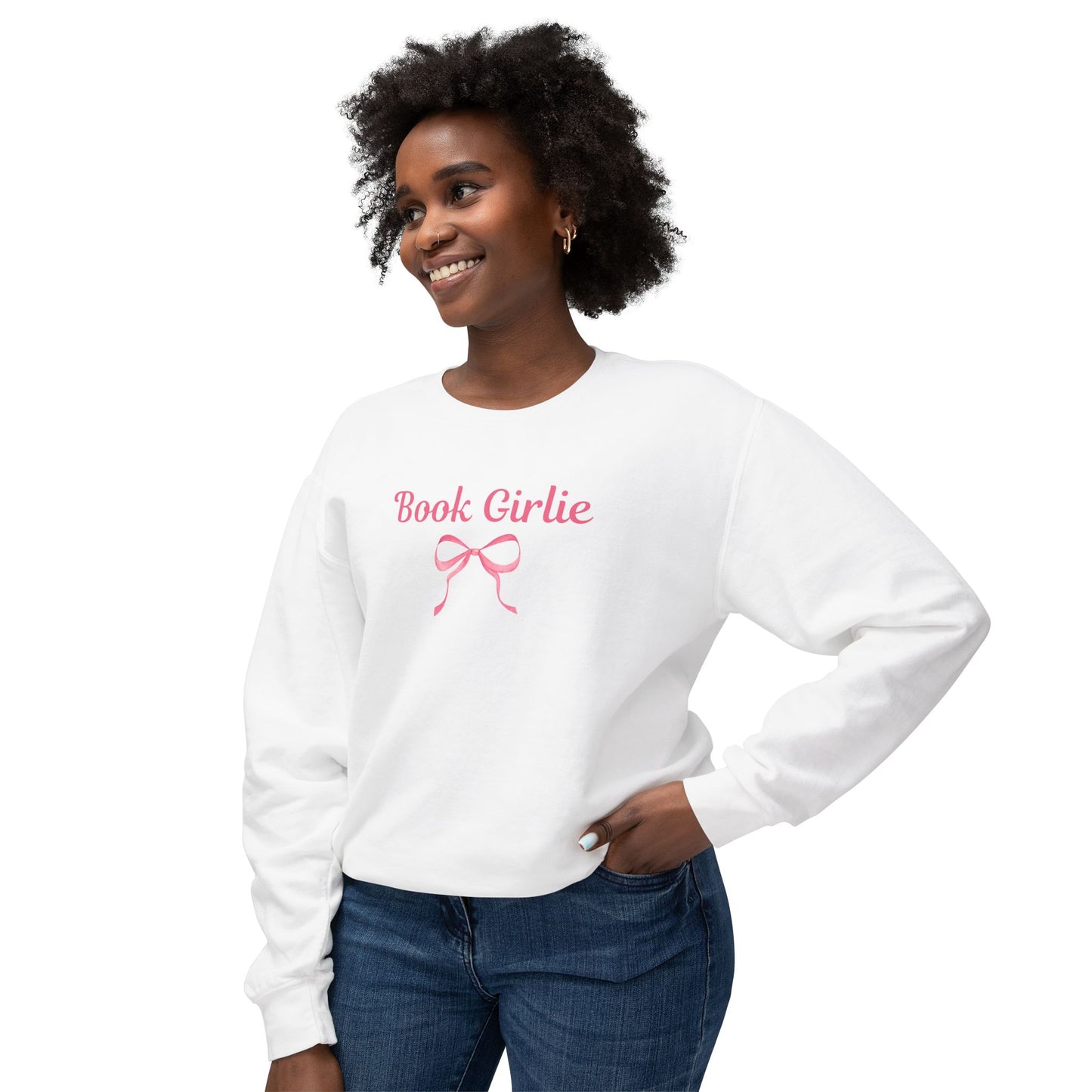 Book Girlie Bow Comfort Colors Crewneck
