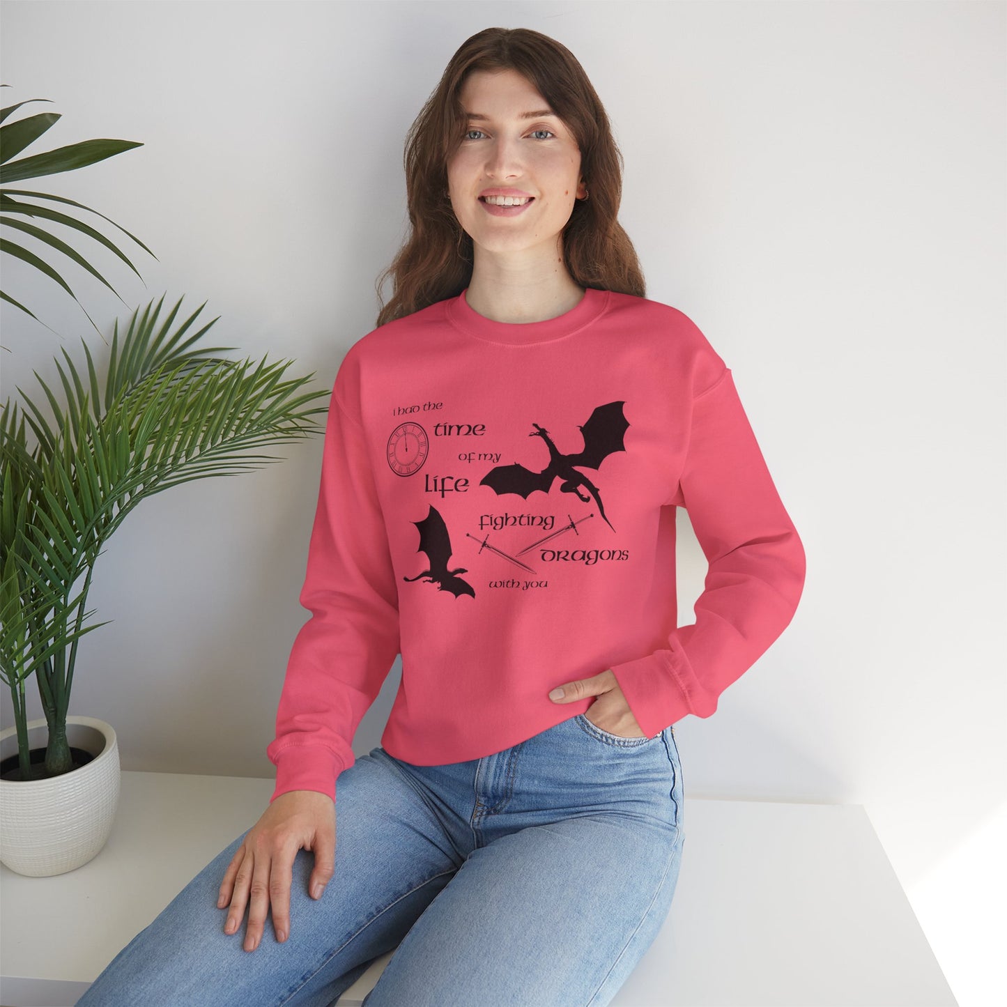 Fighting Dragons With You Crewneck Sweatshirt