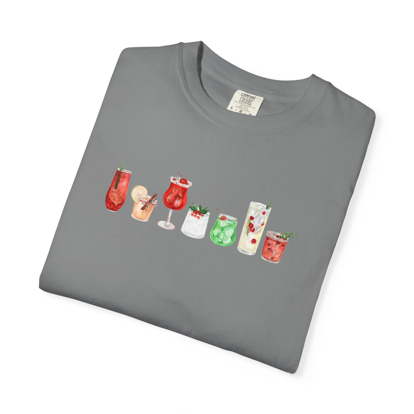 Christmas Cocktails Comfort Colors Tee