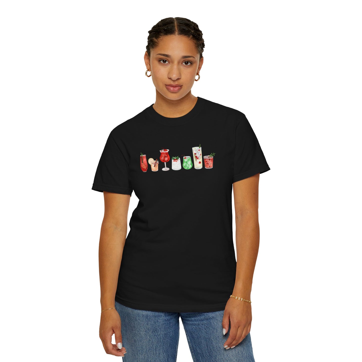 Christmas Cocktails Comfort Colors Tee