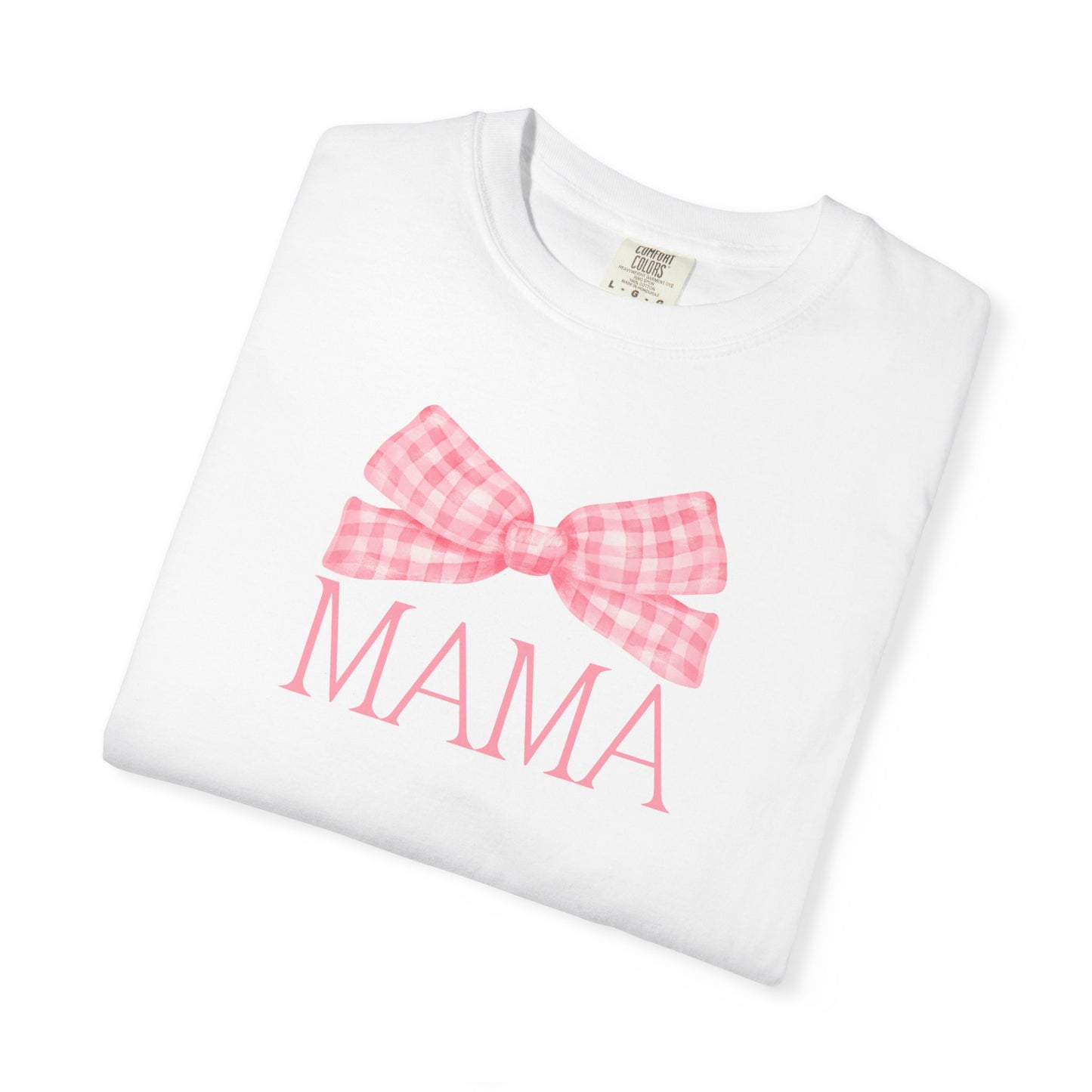 Mama Pink Bow Comfort Colors Tee