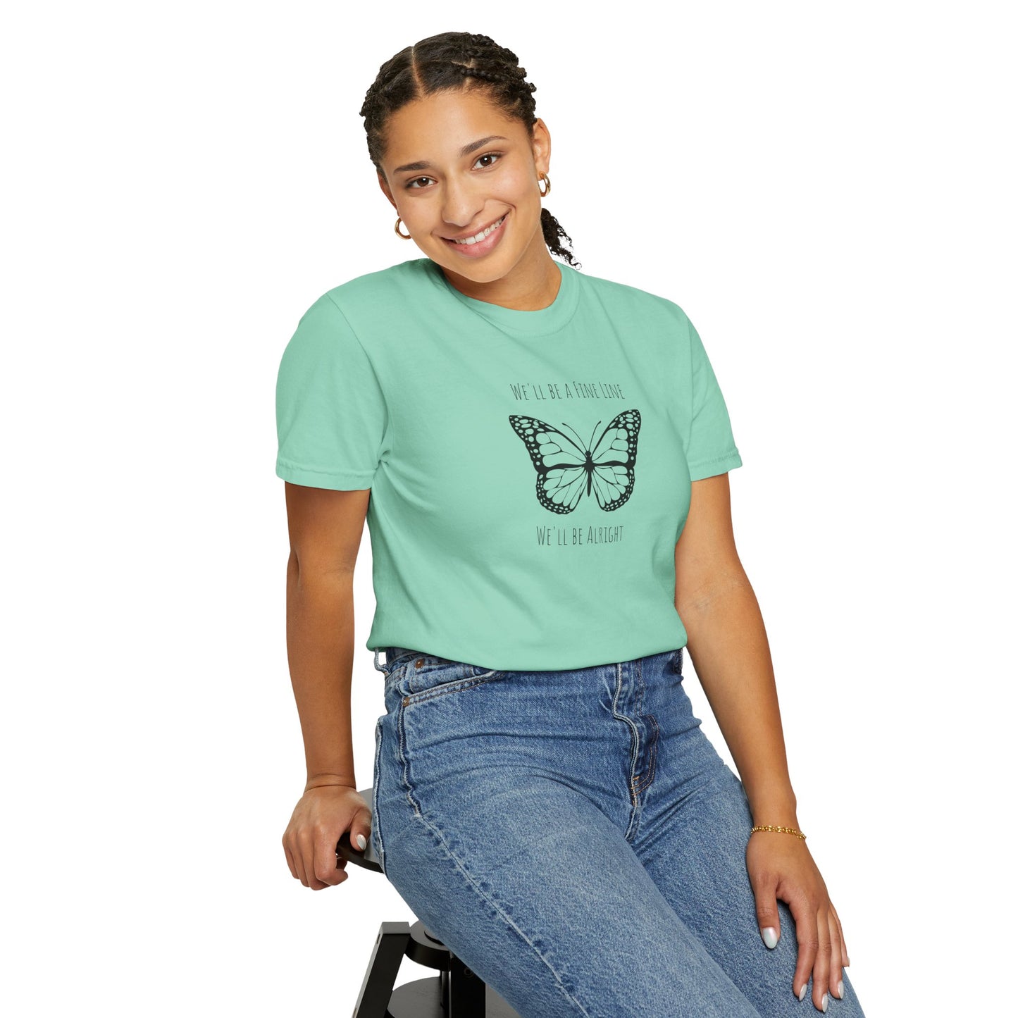 Fine Line Butterfly Comfort Colors Tee