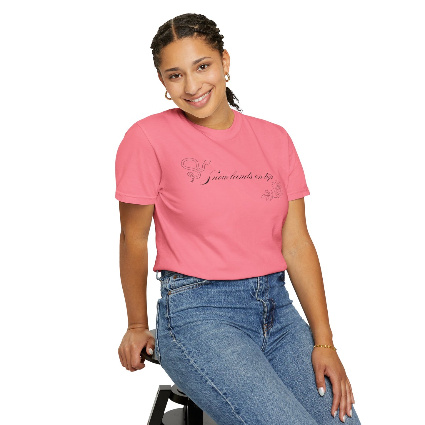 Snow Lands On Top Comfort Colors Tee