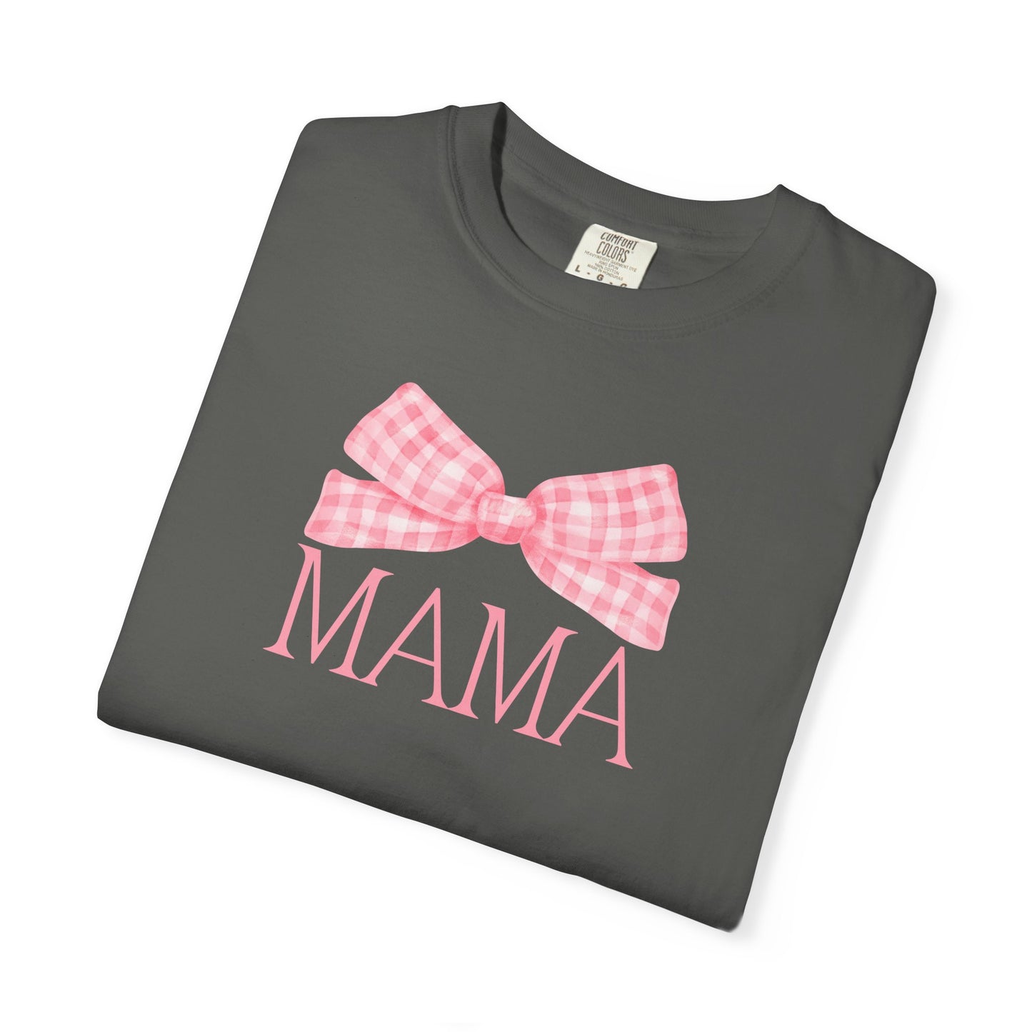 Mama Pink Bow Comfort Colors Tee
