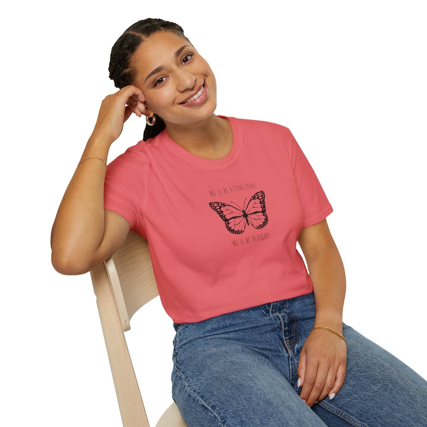 Fine Line Butterfly Soft Style Tee