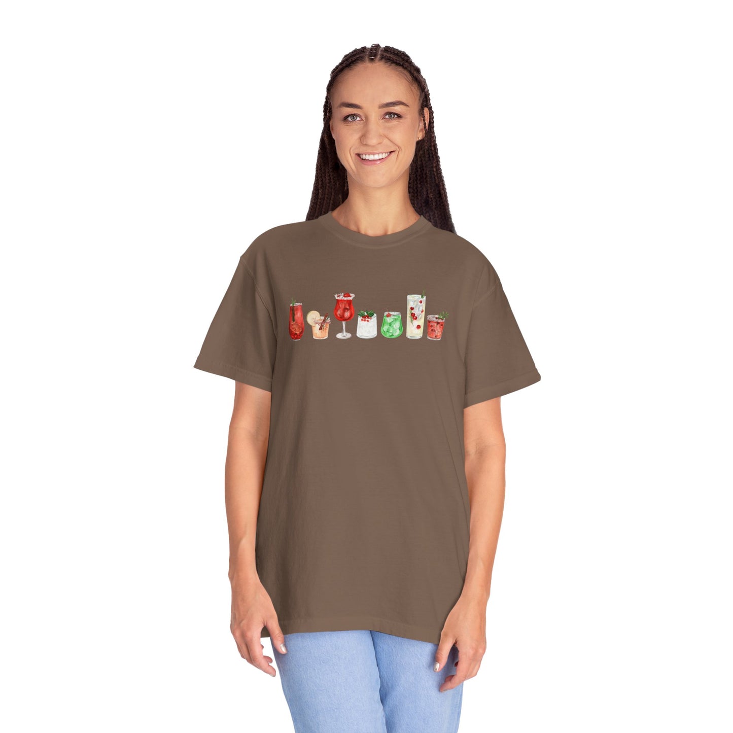 Christmas Cocktails Comfort Colors Tee