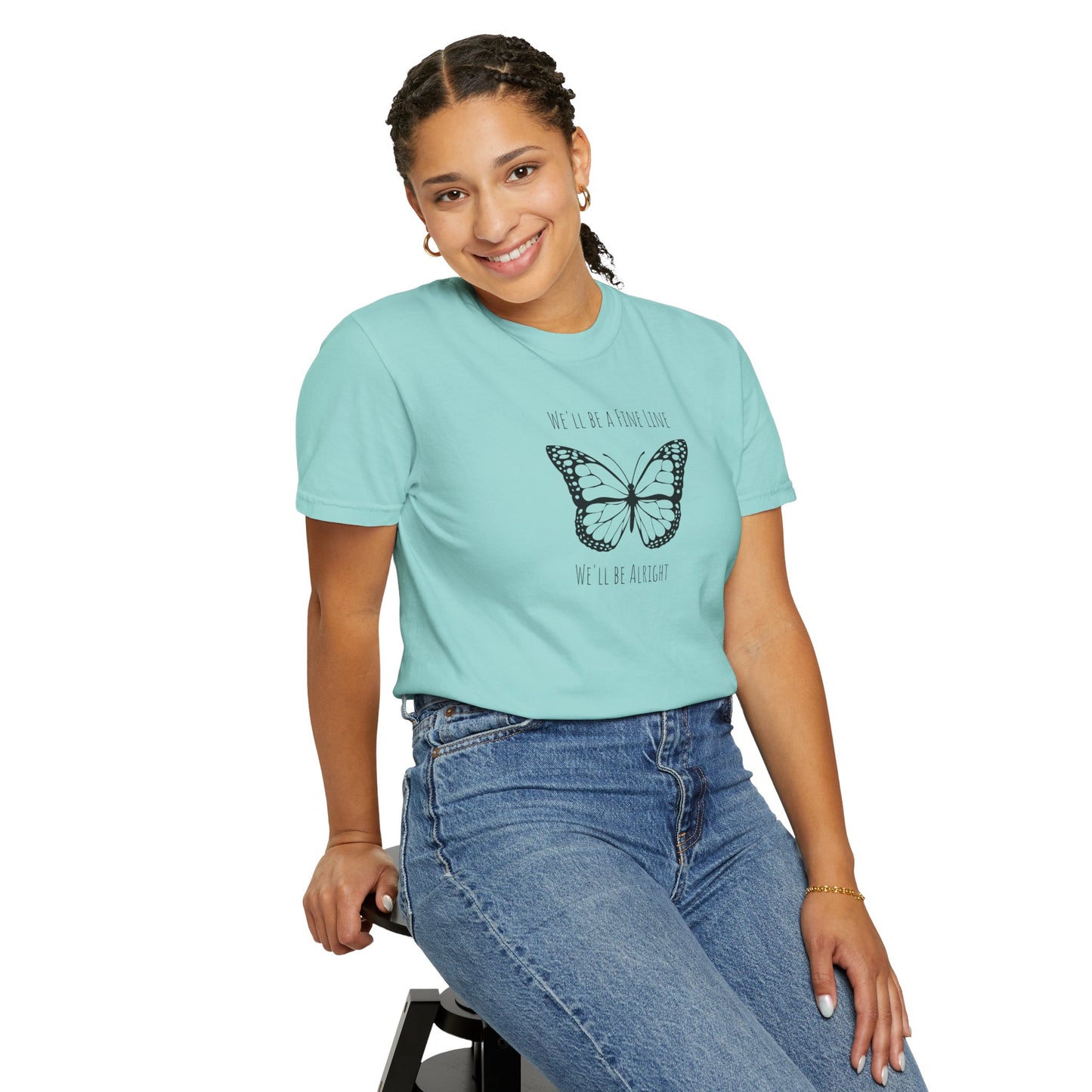Fine Line Butterfly Comfort Colors Tee