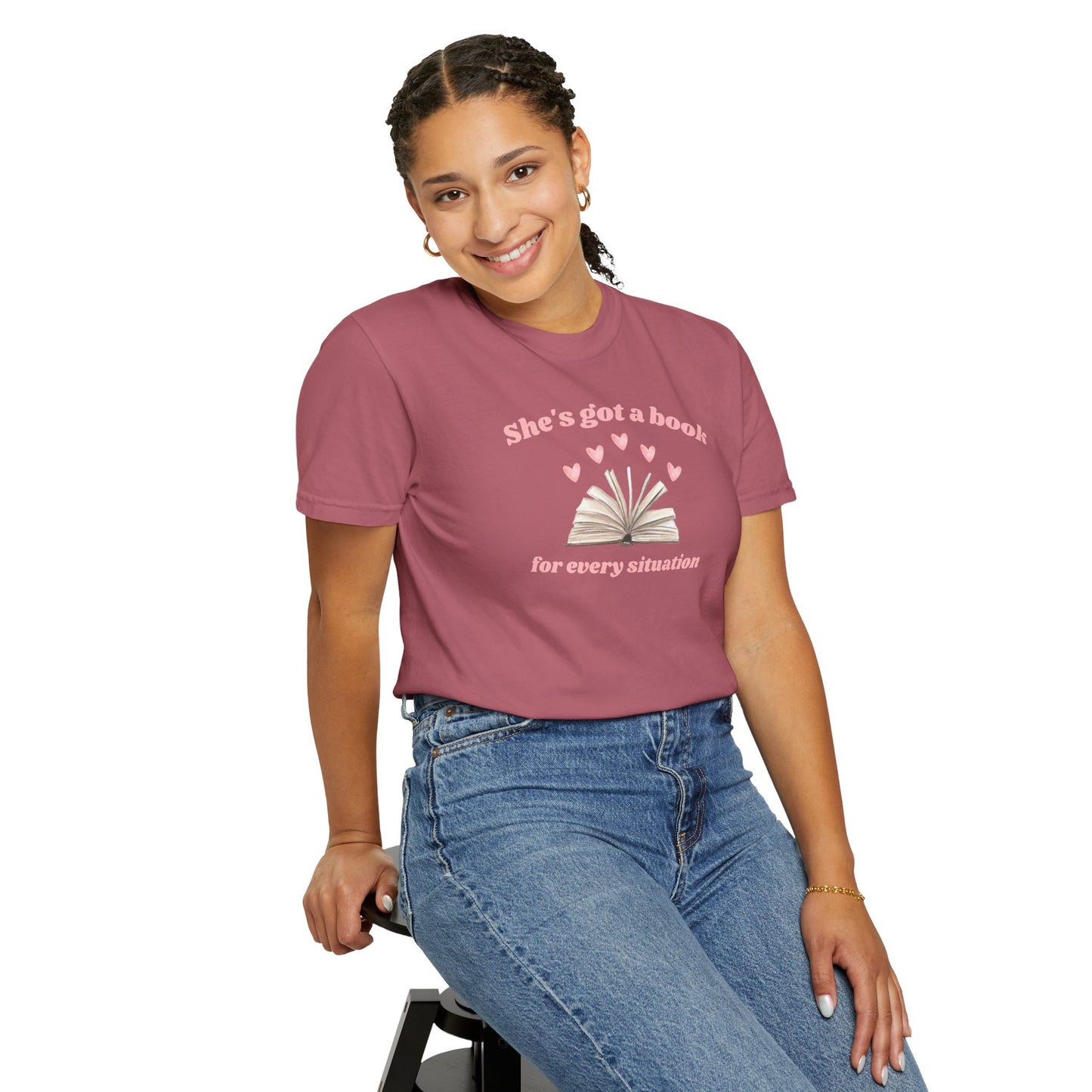 She's Got a Book for Every Situation Comfort Colors Tee