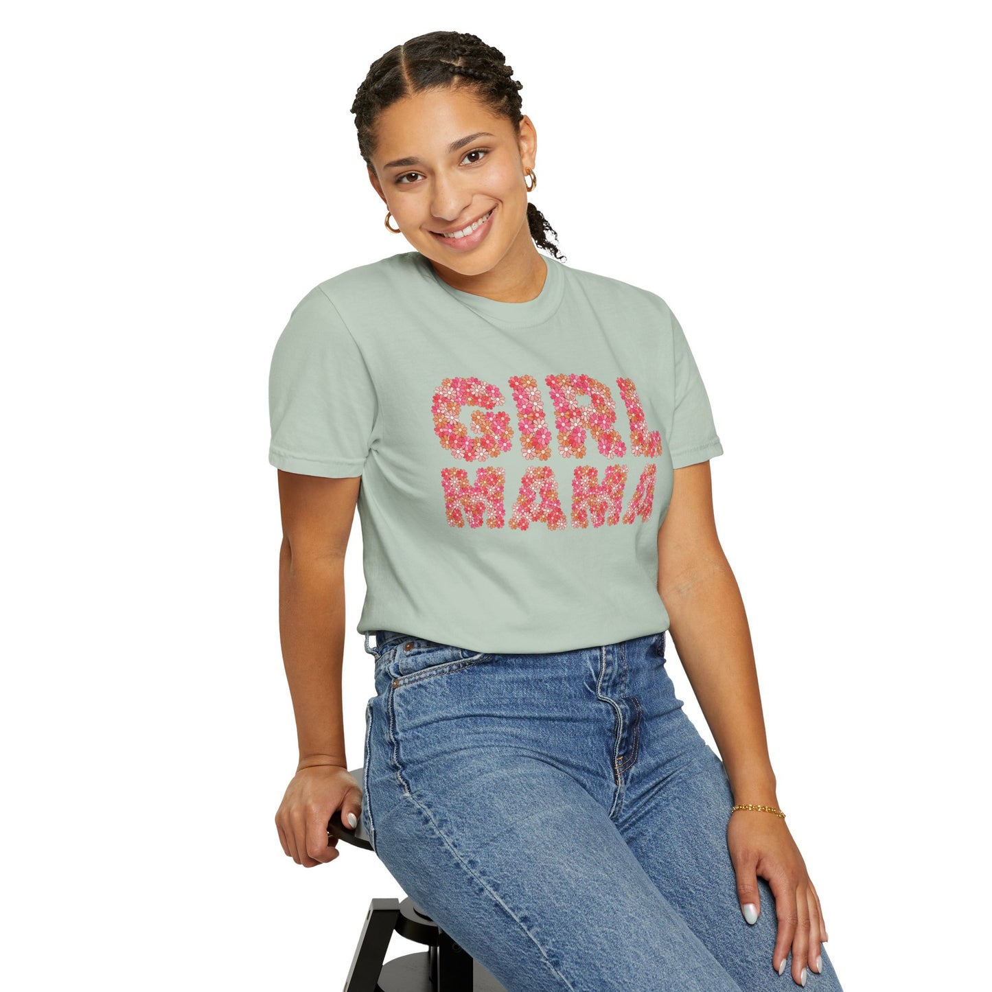 Girl Mama Floral Comfort Colors Tee