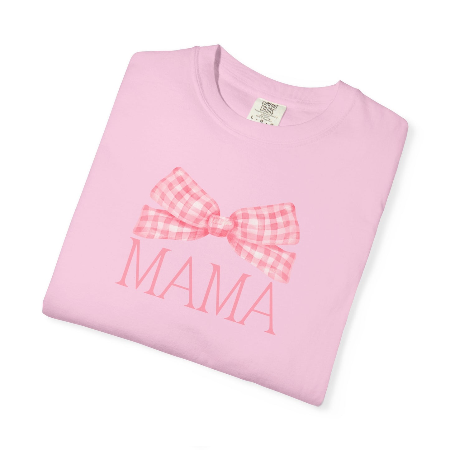 Mama Pink Bow Comfort Colors Tee