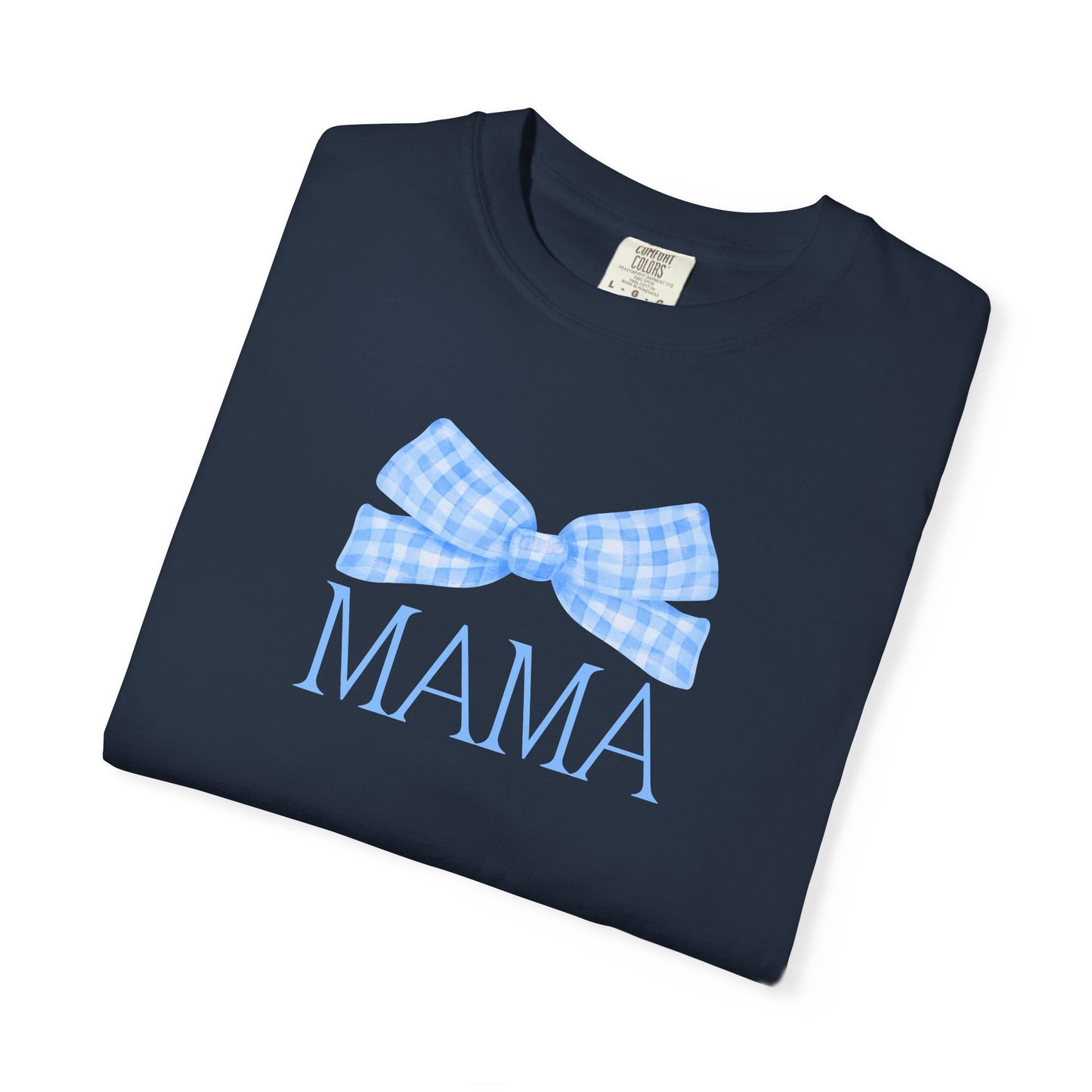 Mama Blue Bow Comfort Colors Tee
