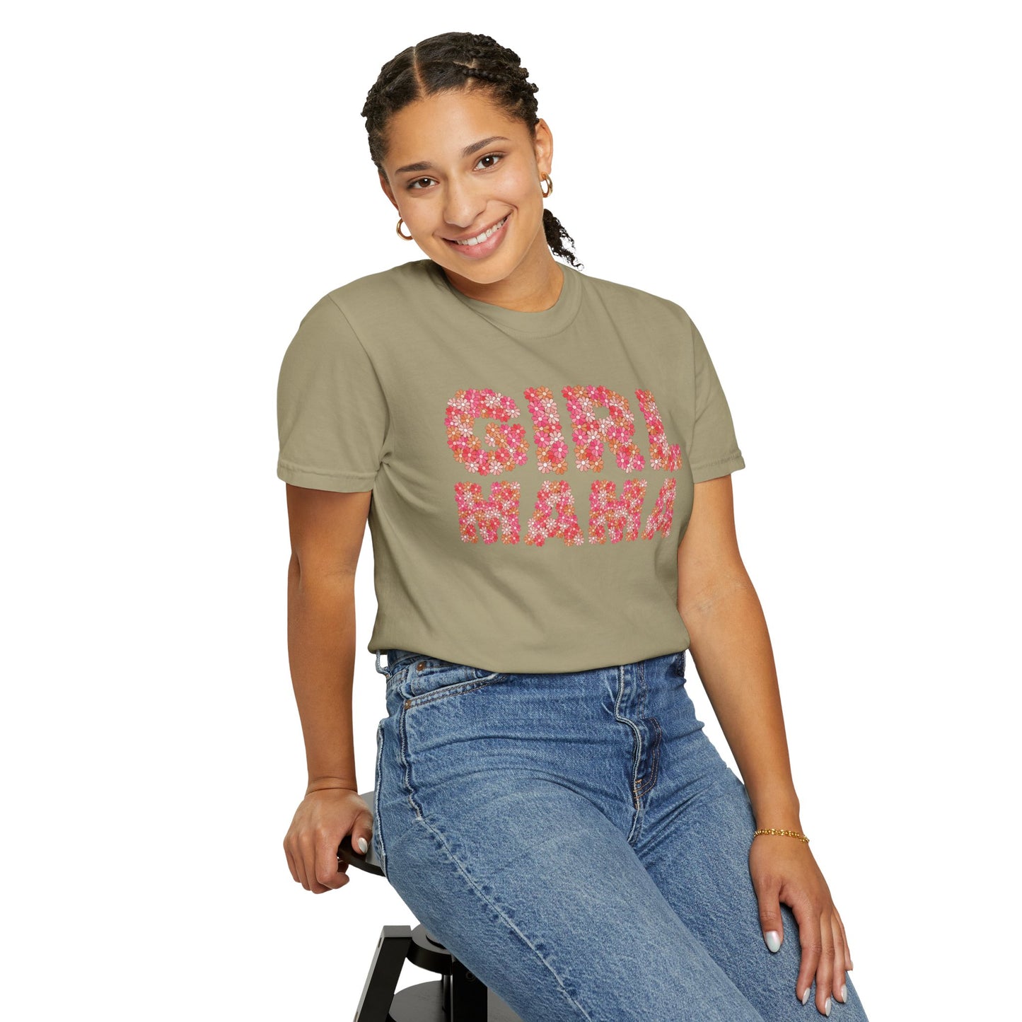 Girl Mama Floral Comfort Colors Tee