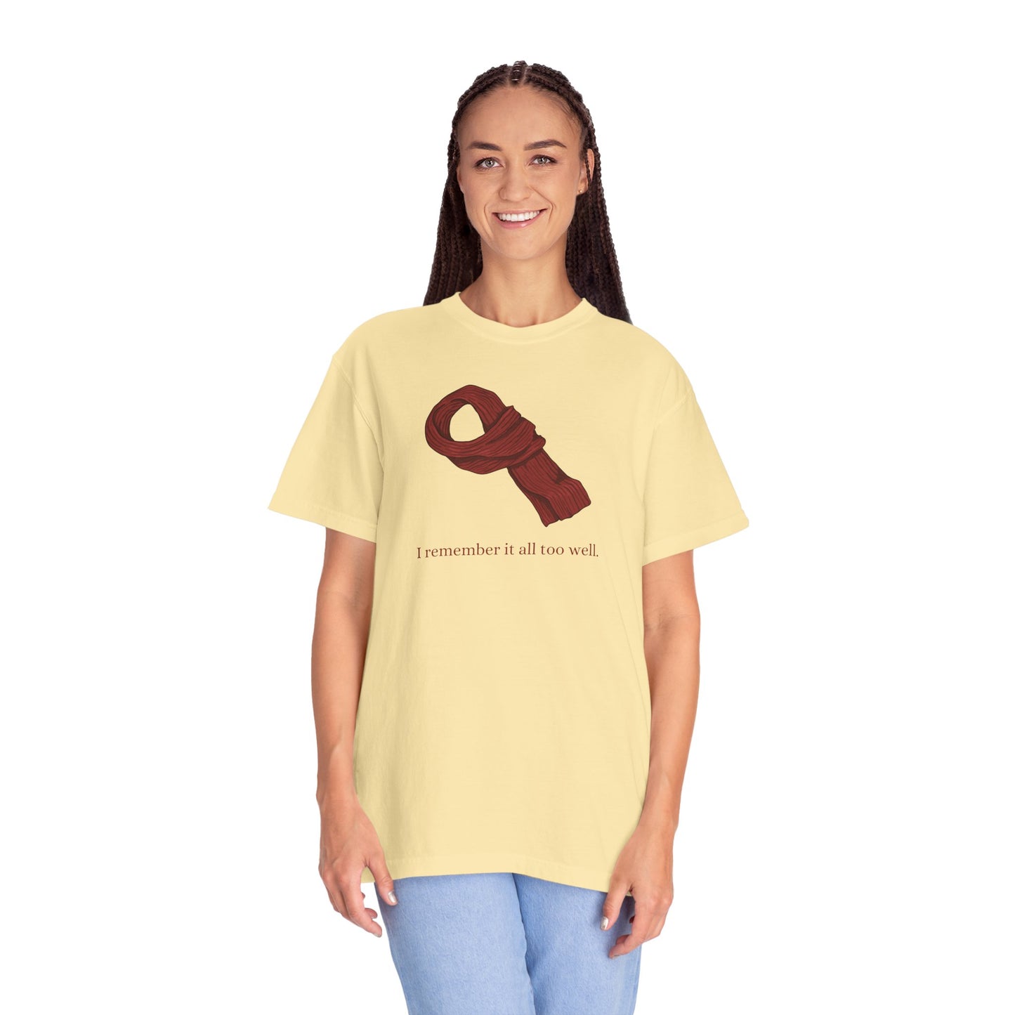 Red Scarf Comfort Colors Tee