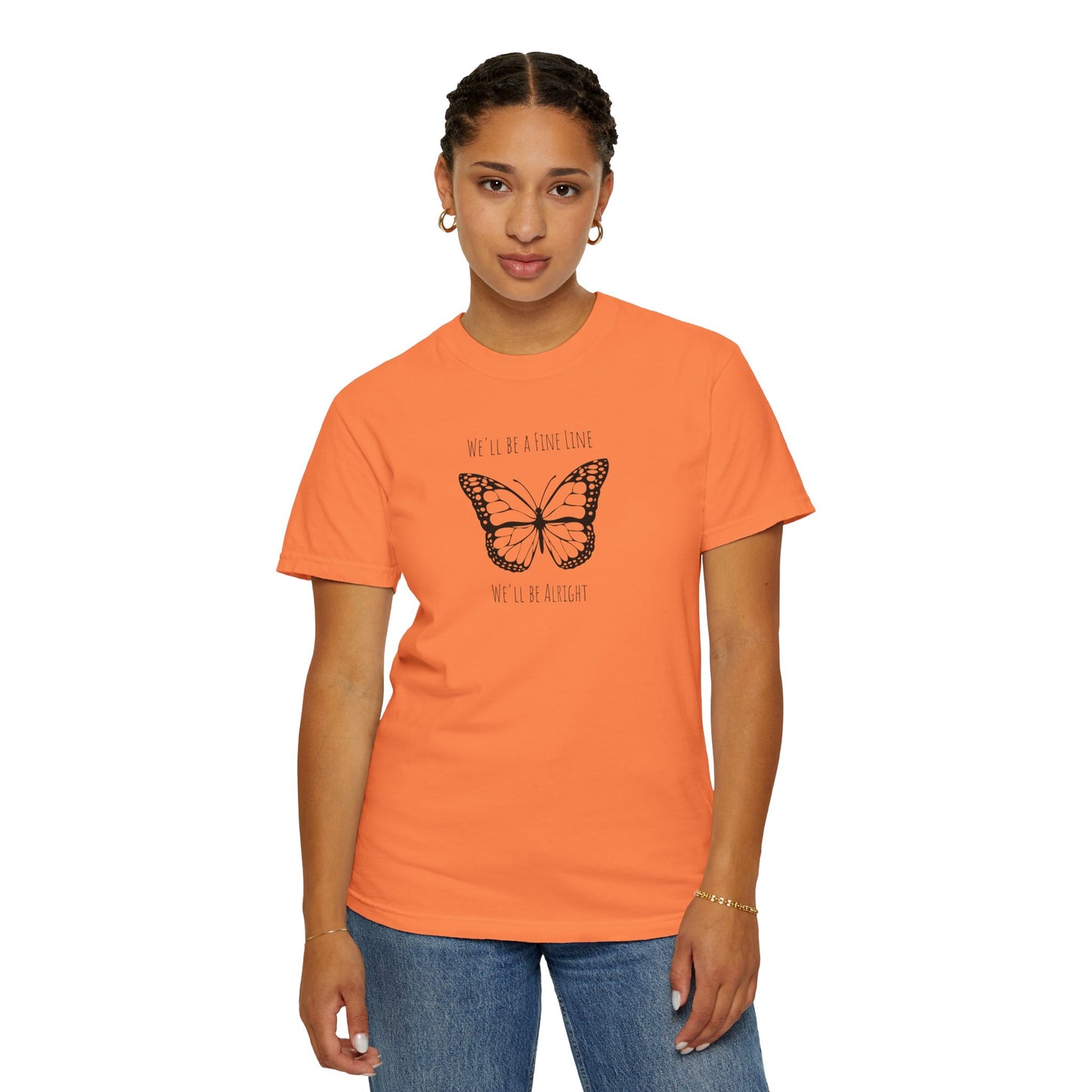 Fine Line Butterfly Comfort Colors Tee