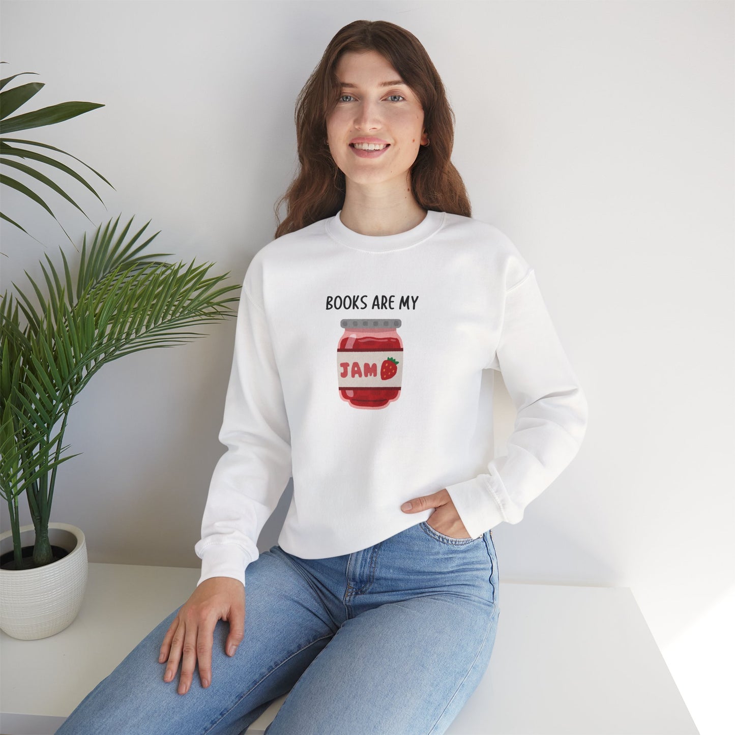 Books Are My Jam Crewneck Sweatshirt