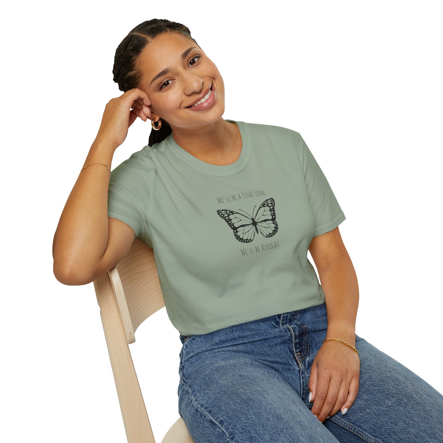 Fine Line Butterfly Soft Style Tee