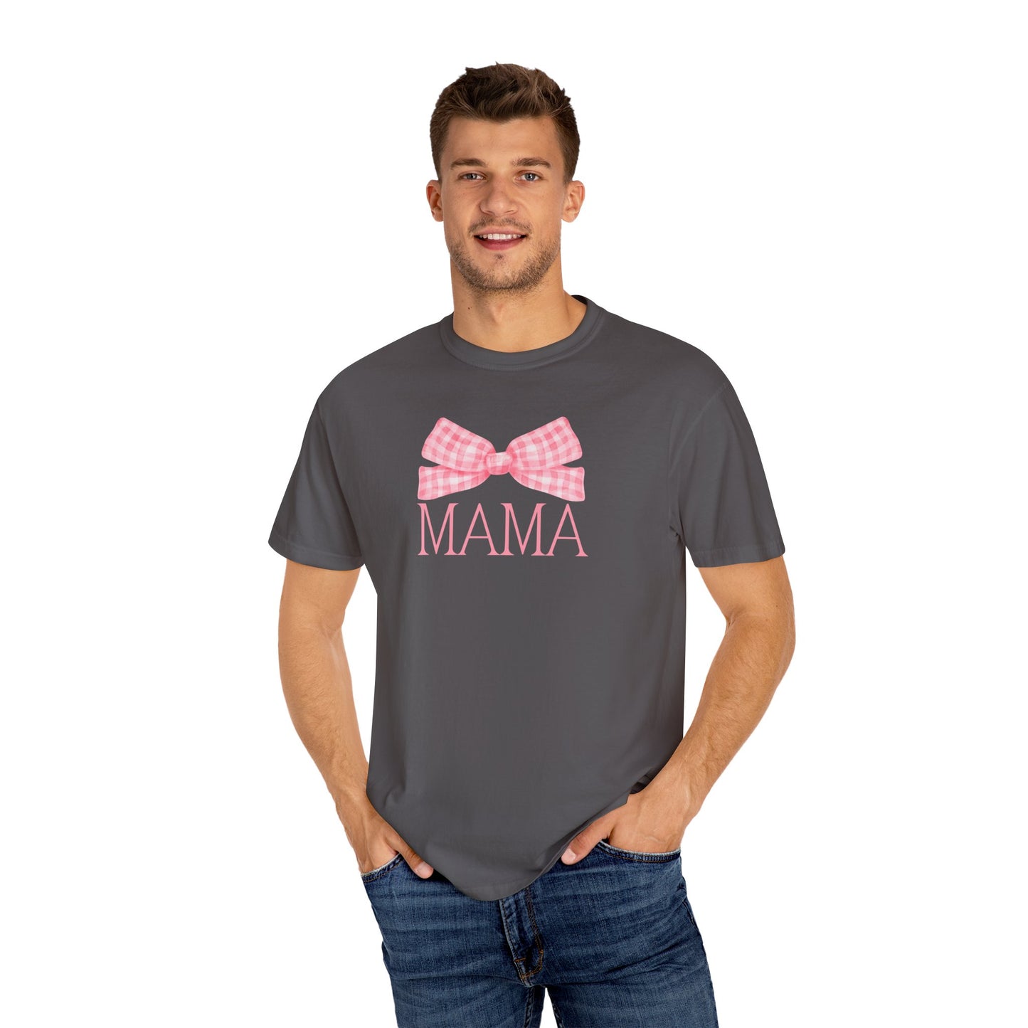 Mama Pink Bow Comfort Colors Tee