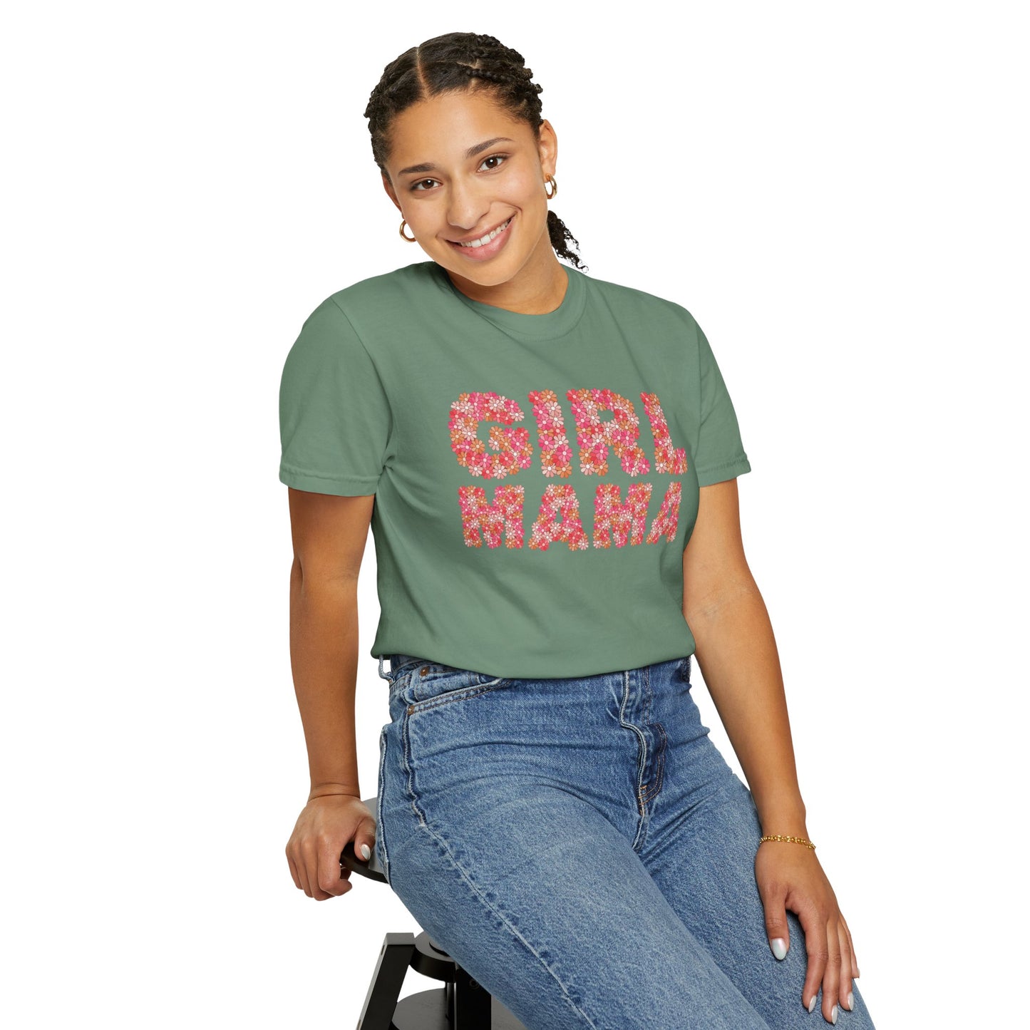 Girl Mama Floral Comfort Colors Tee