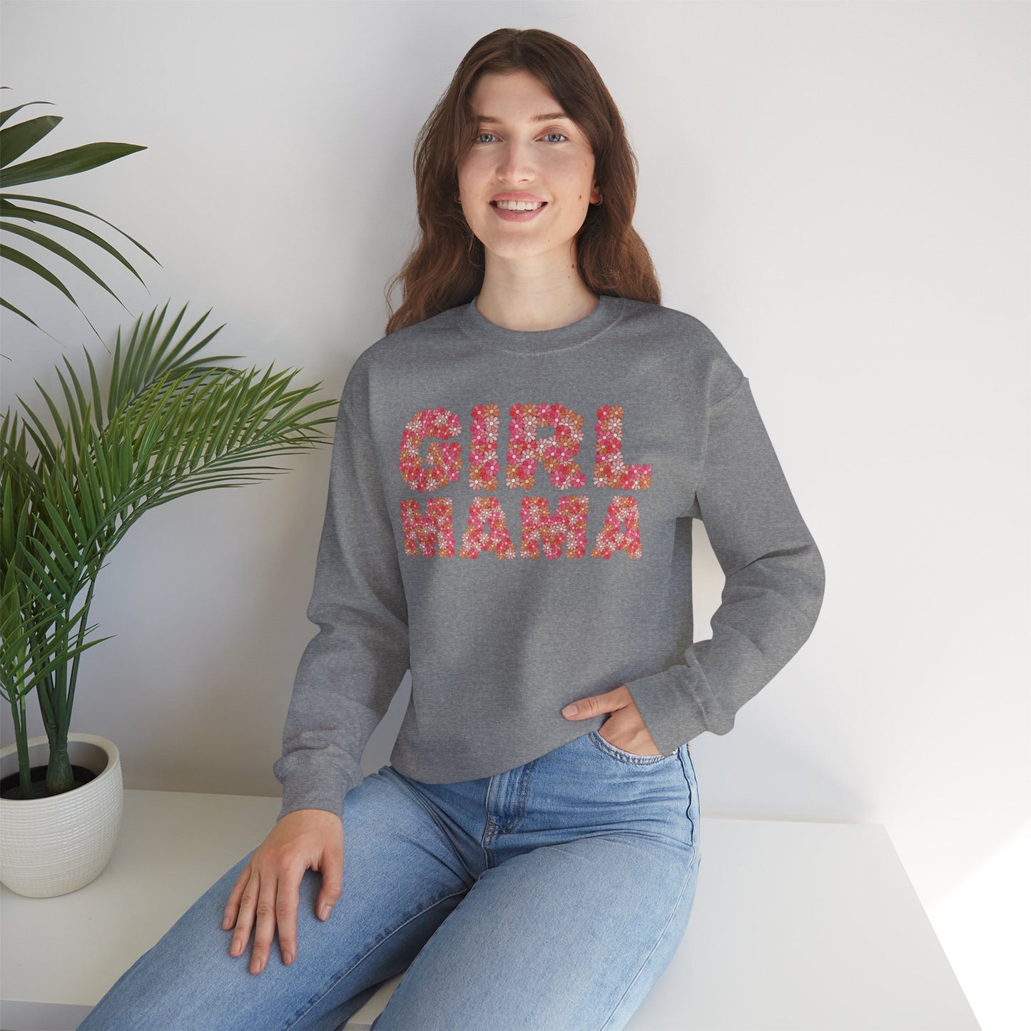 Girl Mama Floral Crewneck Sweatshirt