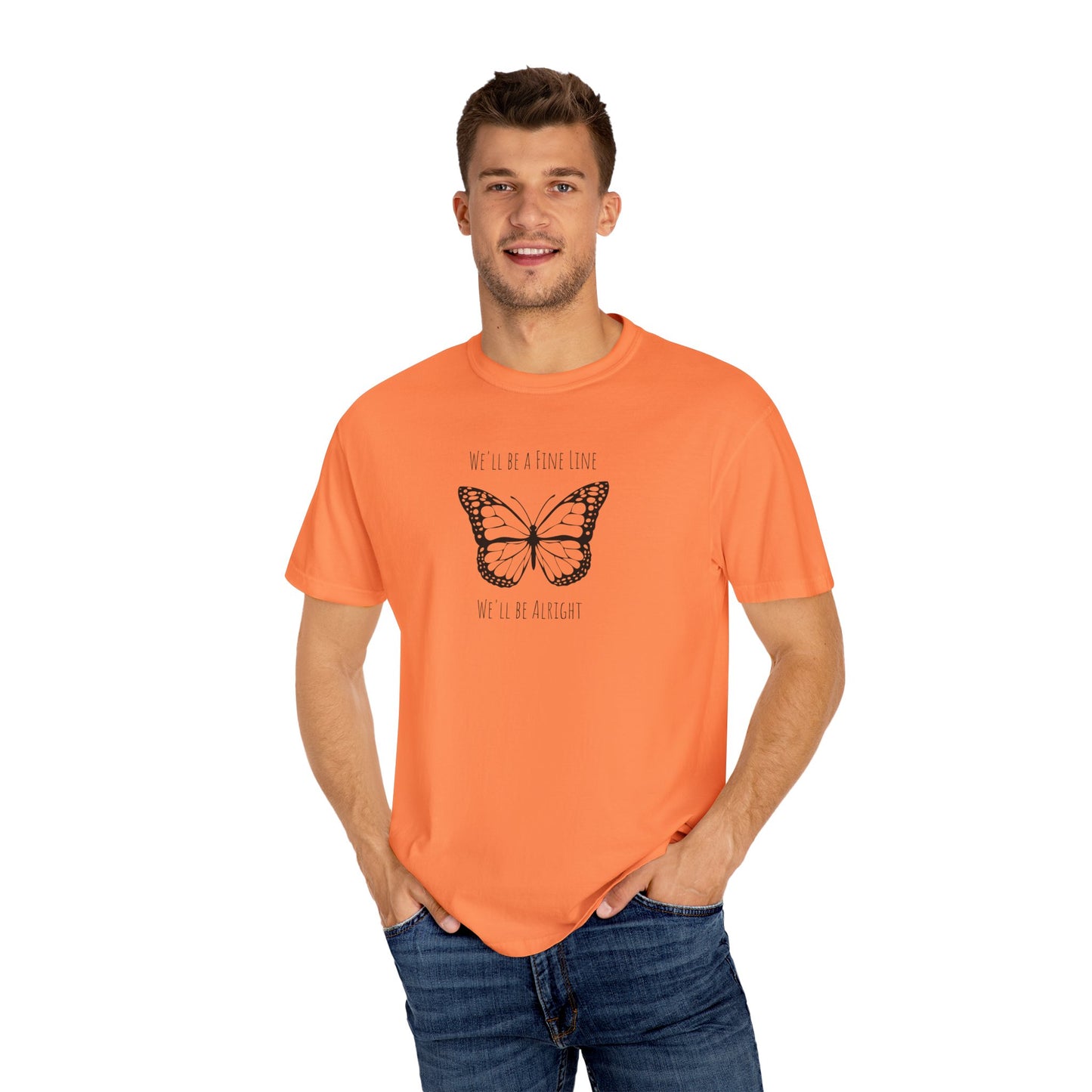 Fine Line Butterfly Comfort Colors Tee