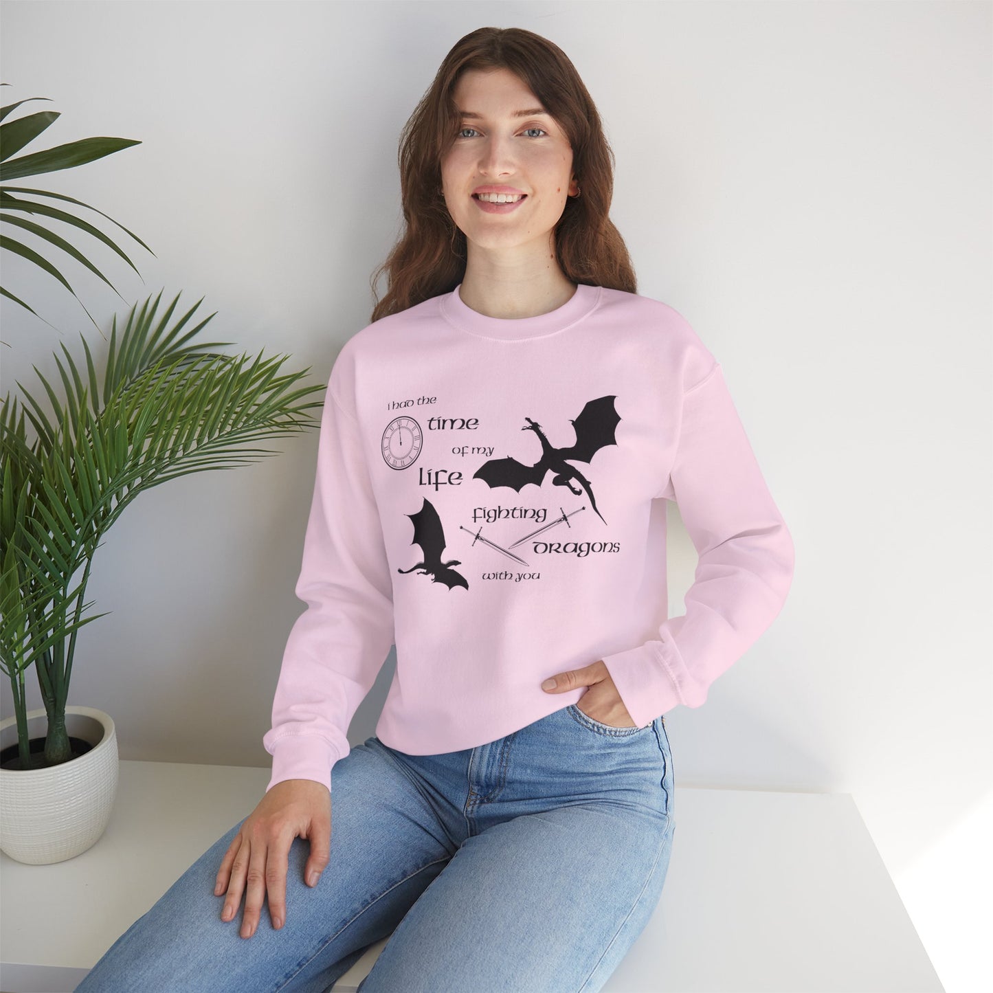 Fighting Dragons With You Crewneck Sweatshirt