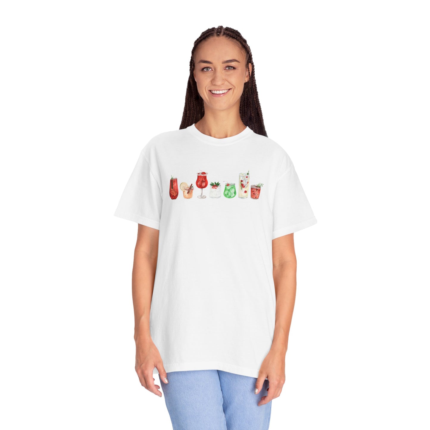 Christmas Cocktails Comfort Colors Tee