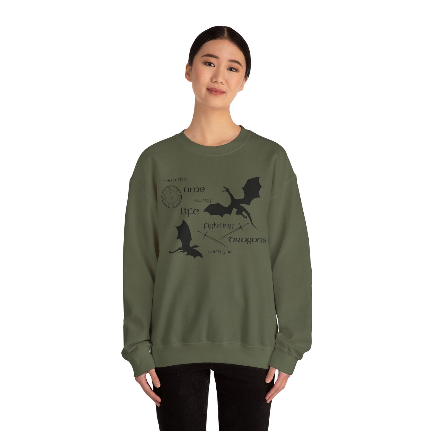 Fighting Dragons With You Crewneck Sweatshirt