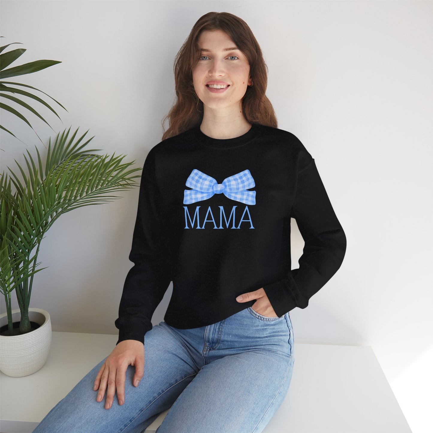 Blue Mama Bow Crewneck Sweatshirt