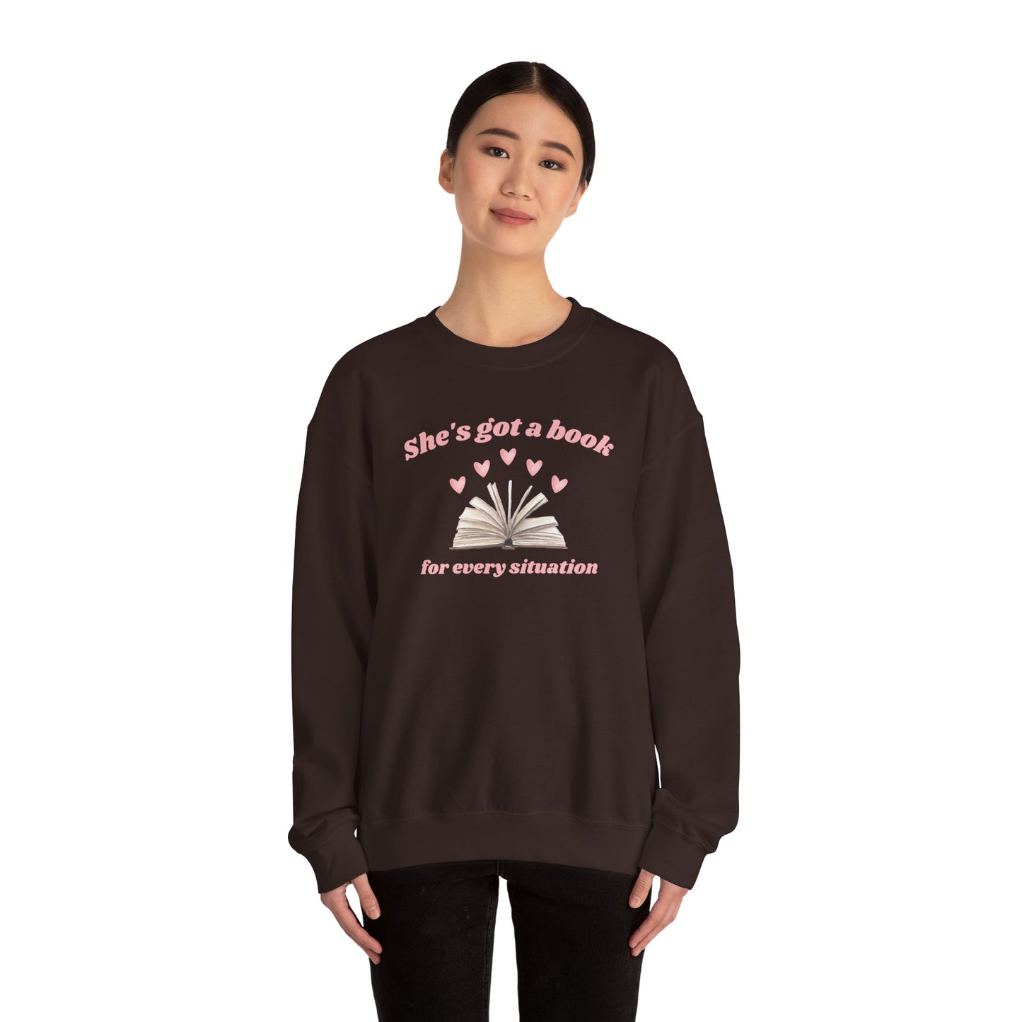 She's Got a Book For Every Situation Crewneck Sweatshirt