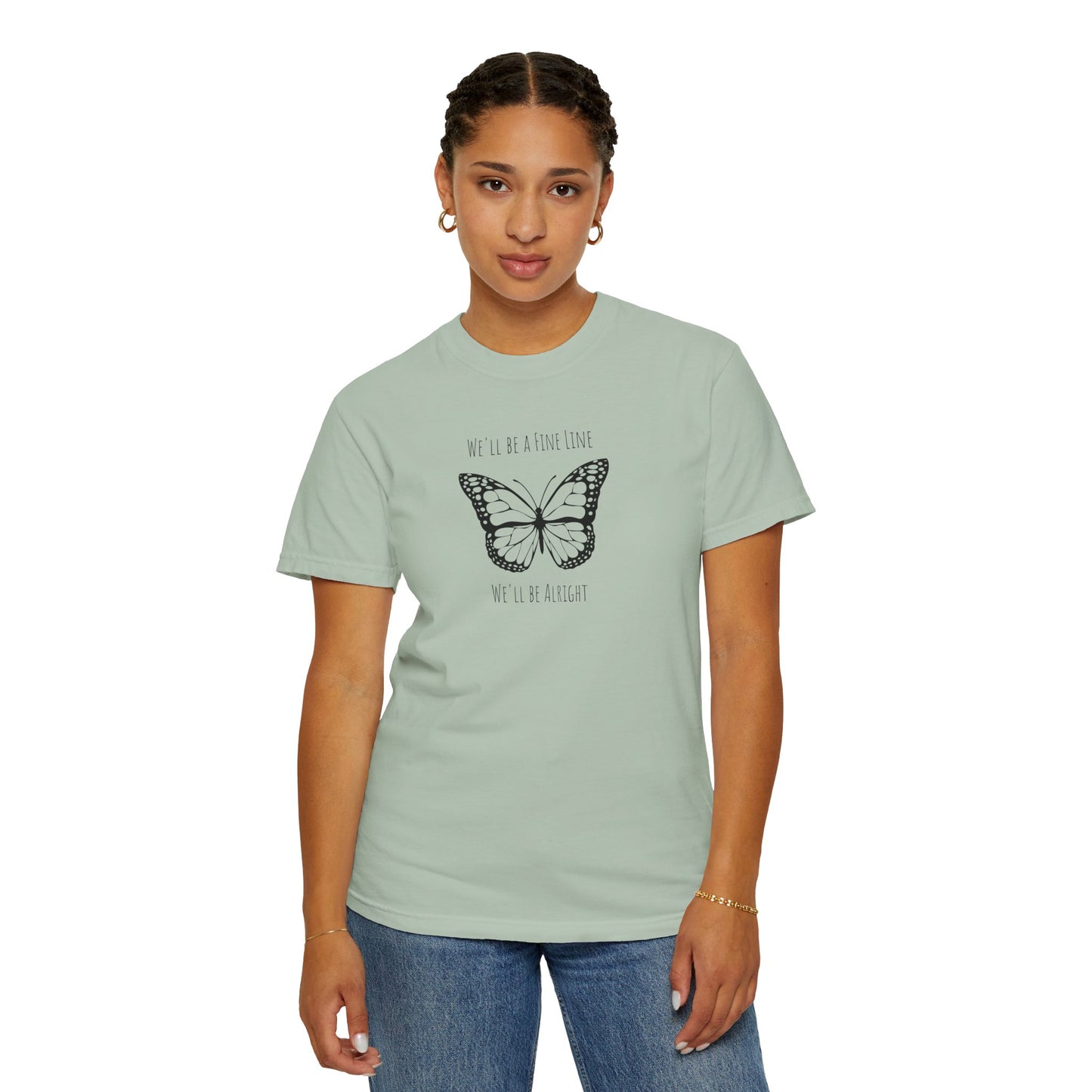 Fine Line Butterfly Comfort Colors Tee