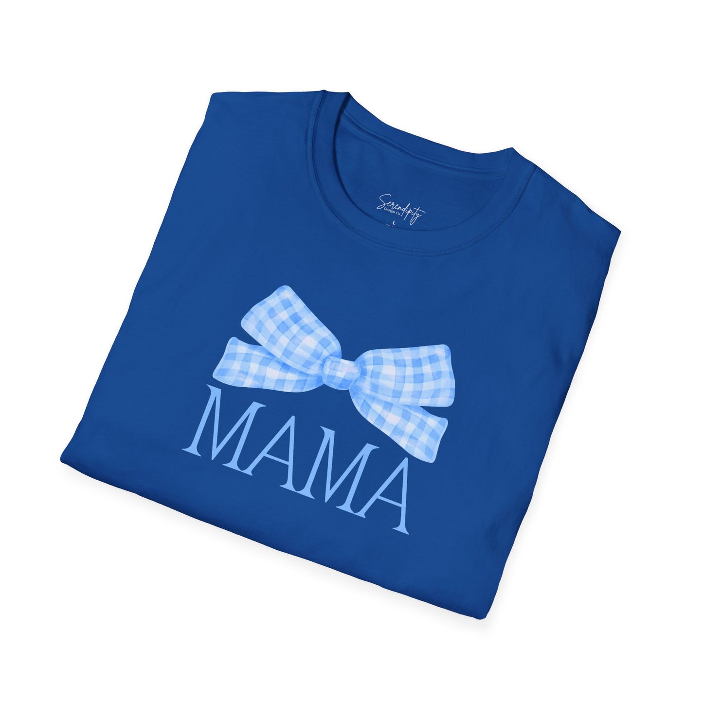 Blue Bow Mama Soft Style Tee
