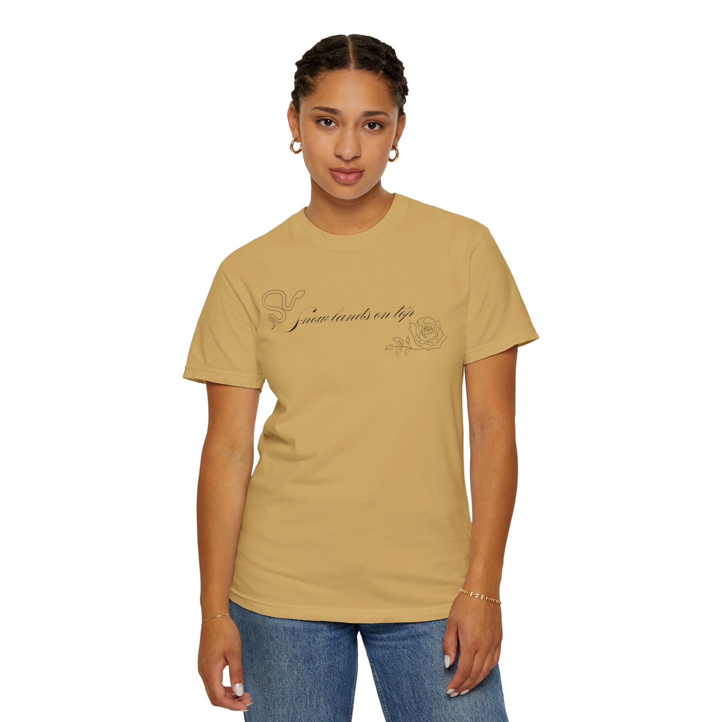 Snow Lands On Top Comfort Colors Tee