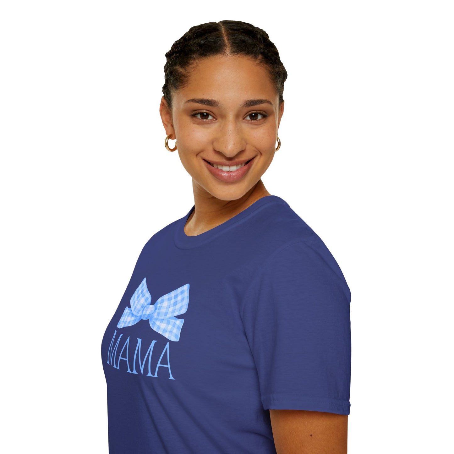 Blue Bow Mama Soft Style Tee