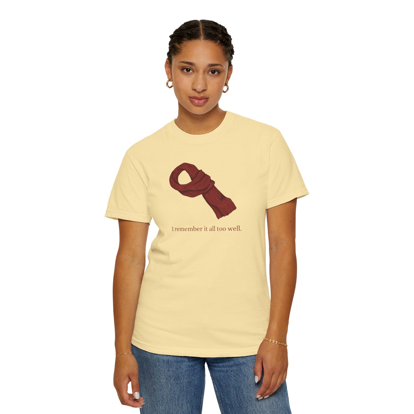 Red Scarf Comfort Colors Tee