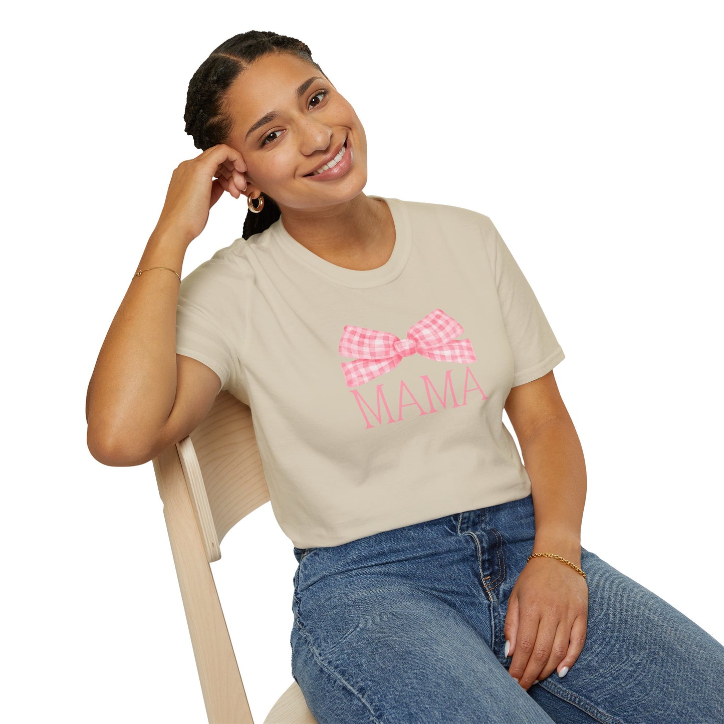 Mama Pink Bow Soft Style Tee