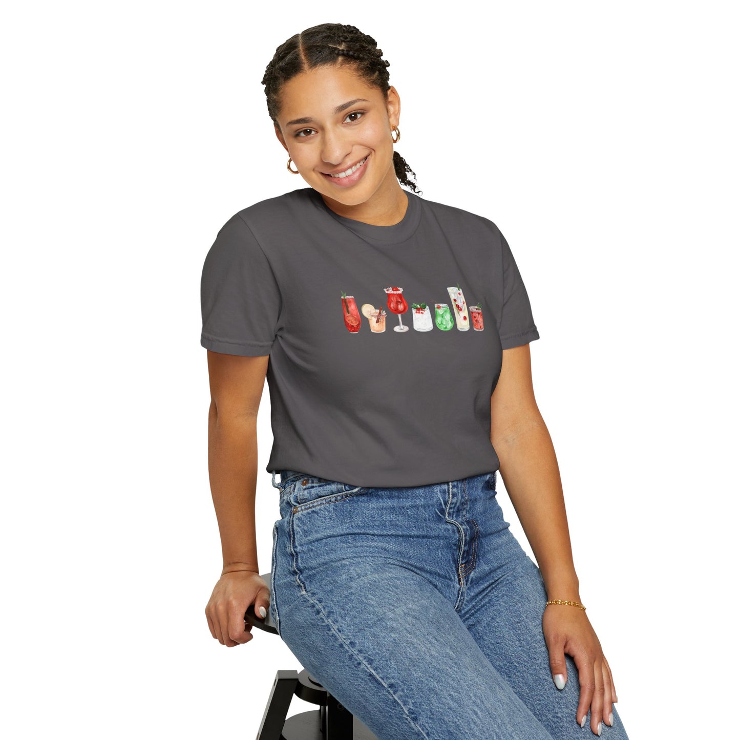 Christmas Cocktails Comfort Colors Tee