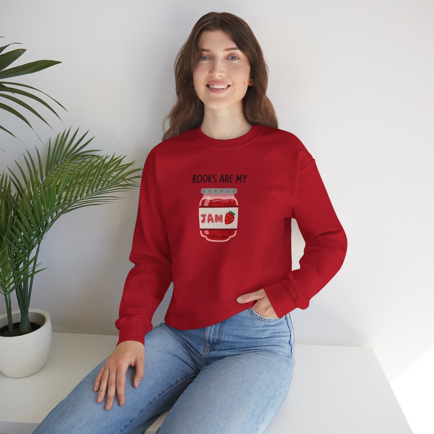 Books Are My Jam Crewneck Sweatshirt