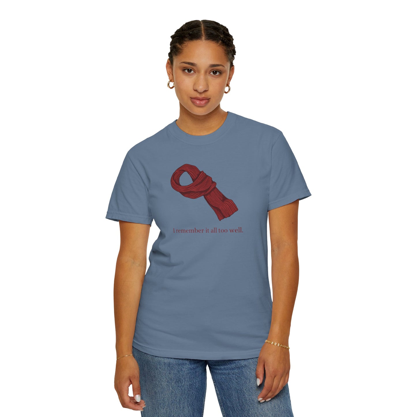 Red Scarf Comfort Colors Tee